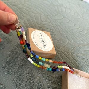 Handmade bracelet with stones three strands magnet closure. Bought at Ten Women